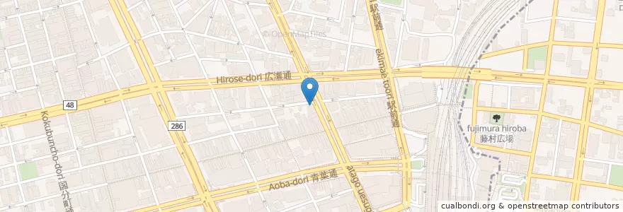 Mapa de ubicacion de 牛たん 東山 en 日本, 宮城県, 仙台市, 青葉区.