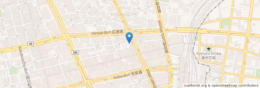 Mapa de ubicacion de 葡萄蔵 en Japão, 宮城県, 仙台市, 青葉区.