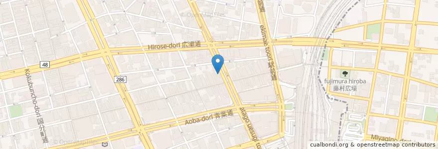 Mapa de ubicacion de お米ぎゃらりー en اليابان, 宮城県, 仙台市, 青葉区.