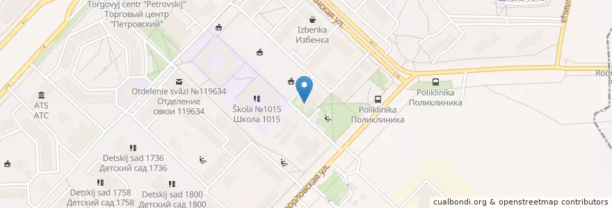 Mapa de ubicacion de Травматологический пункт en Russie, District Fédéral Central, Moscou, Западный Административный Округ, Район Ново-Переделкино.