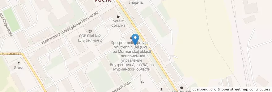 Mapa de ubicacion de Пивной дворик en ロシア, 北西連邦管区, Мурманская Область, Городской Округ Мурманск.