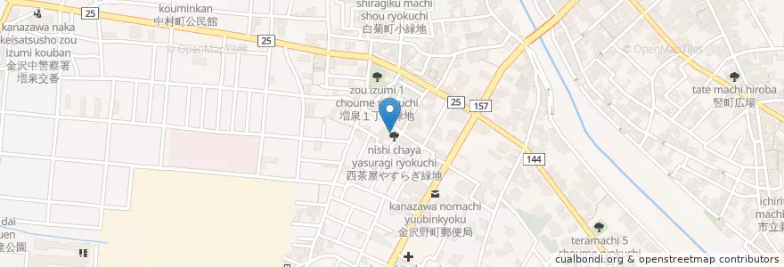 Mapa de ubicacion de 金沢珈琲商会 en Japonya, 石川県, 金沢市.