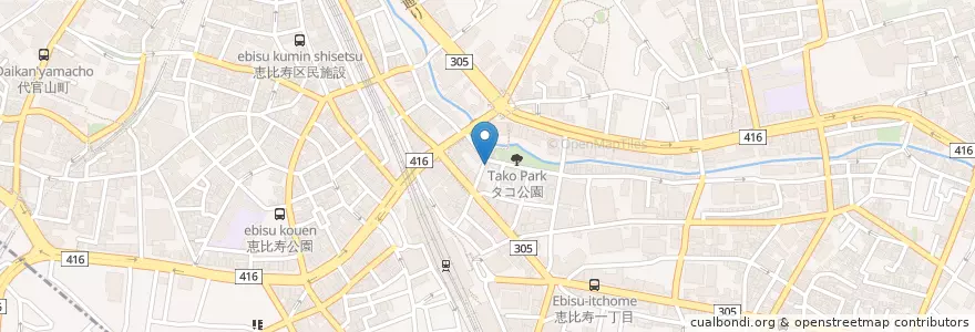 Mapa de ubicacion de 焼肉トラジ en Japan, 東京都, 渋谷区, 渋谷区.