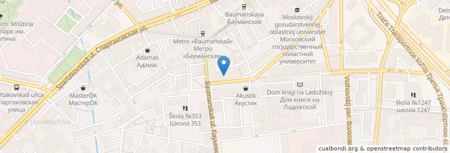 Mapa de ubicacion de Питербургер en Russie, District Fédéral Central, Moscou, Центральный Административный Округ, Басманный Район.