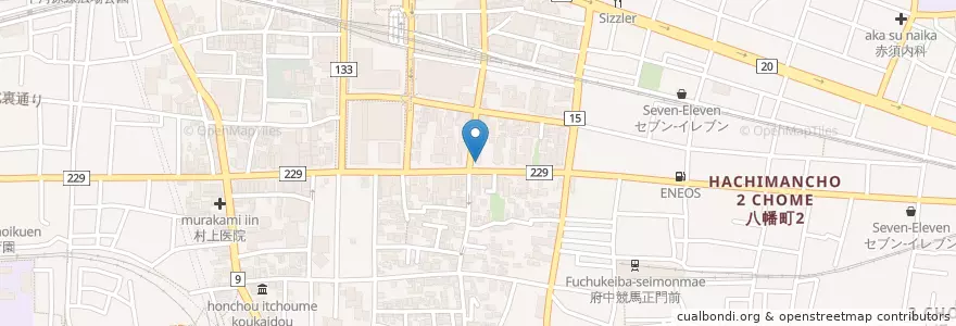 Mapa de ubicacion de こーひーめいかん en Japon, Tokyo, 府中市.