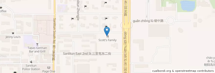 Mapa de ubicacion de Scott's Family en China, Beijing, Hebei, Chaoyang District.