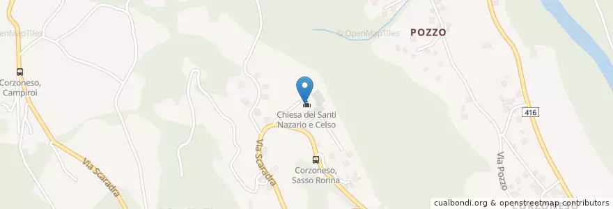 Mapa de ubicacion de Chiesa dei Santi Nazario e Celso en Schweiz, Tessin, Bezirk Blenio, Circolo D'Acquarossa, Acquarossa.
