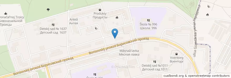 Mapa de ubicacion de Горздрав en Russia, Central Federal District, Moscow, Southern Administrative Okrug, Orekhovo-Borisovo Severnoye District.