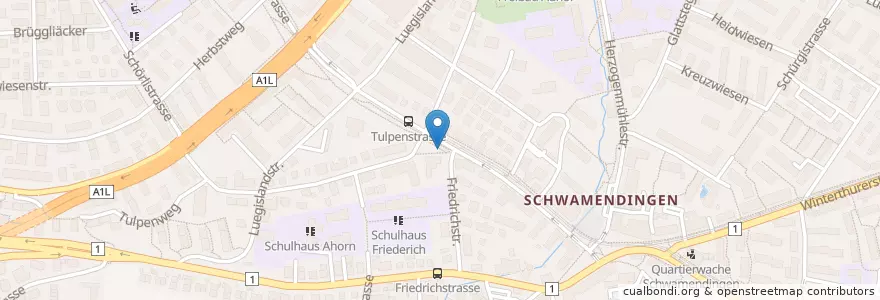 Mapa de ubicacion de Notwasserbrunnen en Switzerland, Zurich, District Zurich, Zurich.