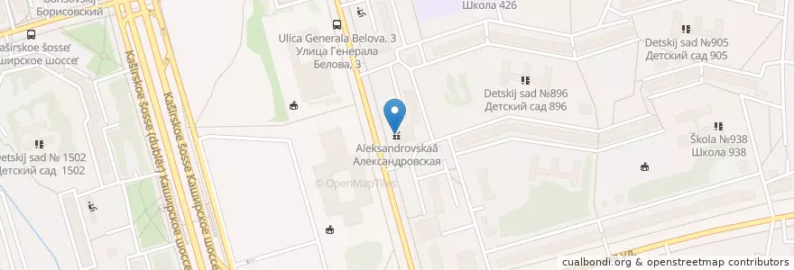 Mapa de ubicacion de Александровская en Russia, Central Federal District, Moscow, Southern Administrative Okrug, Orekhovo-Borisovo Severnoye District.