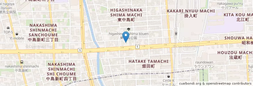 Mapa de ubicacion de 春日神社 en Japan, Aichi Prefecture, Nagoya, Nakagawa Ward.
