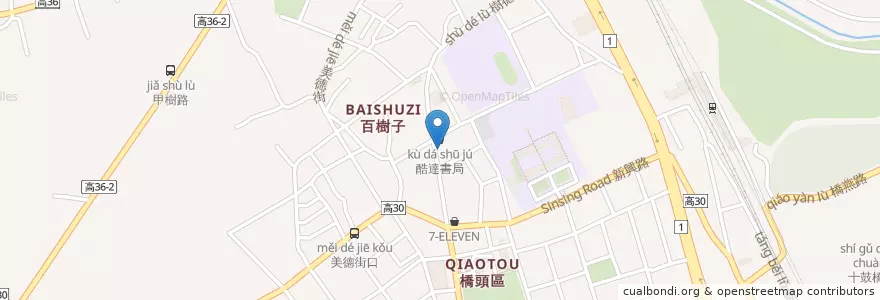 Mapa de ubicacion de 甲圍「廖」牛肉麵 en تایوان, کائوهسیونگ, 橋頭區.