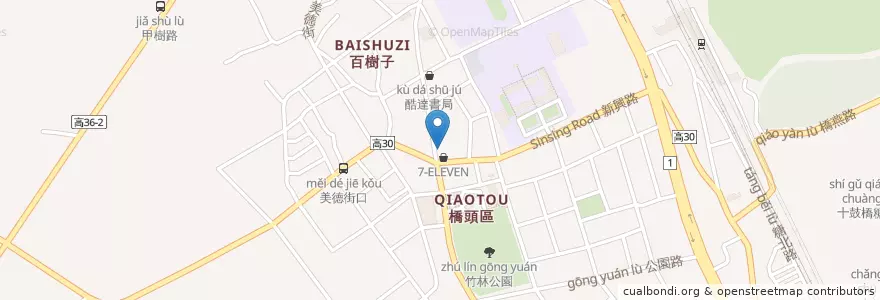Mapa de ubicacion de 豬吉翔手創肉燥 en Taiwan, Kaohsiung, 橋頭區.
