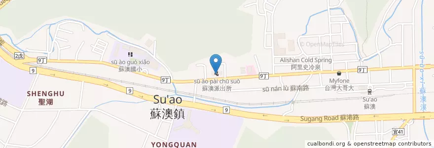 Mapa de ubicacion de 蘇澳派出所 en تایوان, 臺灣省, 宜蘭縣, 蘇澳鎮.
