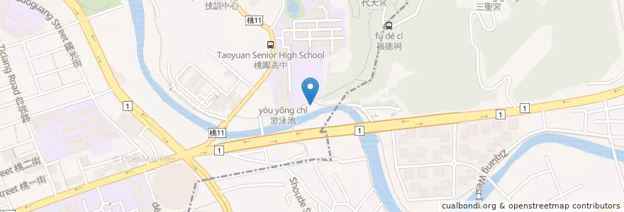 Mapa de ubicacion de 宏德宮 en 台湾, 桃園市.