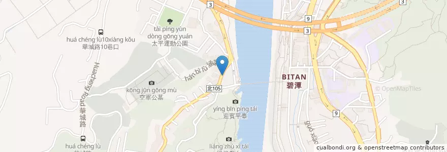 Mapa de ubicacion de 飛碟漢堡 en تایوان, 新北市, 新店區.