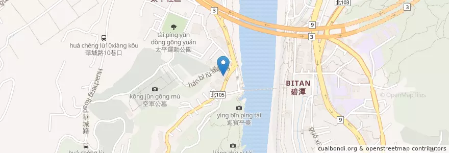 Mapa de ubicacion de 魔法凱蒂 en 타이완, 신베이 시, 신뎬 구.