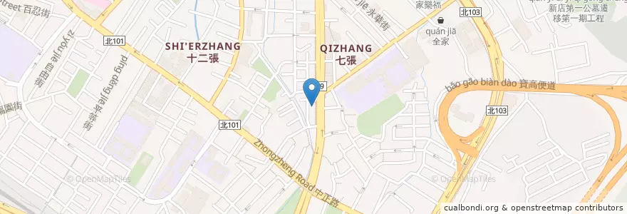 Mapa de ubicacion de 聖美牙醫 en تايوان, تايبيه الجديدة, 新店區.