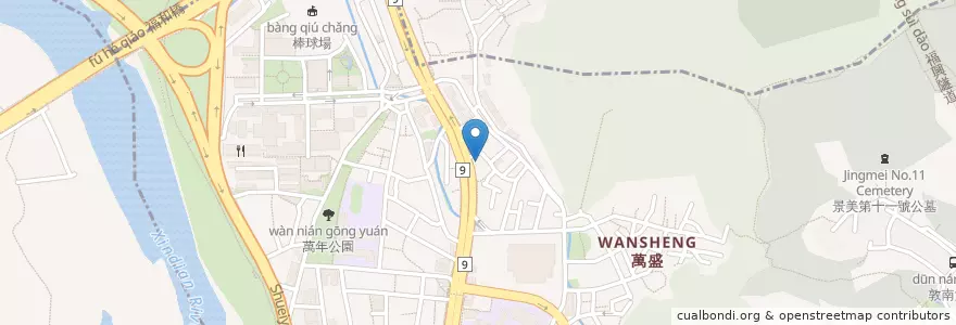 Mapa de ubicacion de 中租租車 en Tayvan, 新北市, Taipei, 文山區.