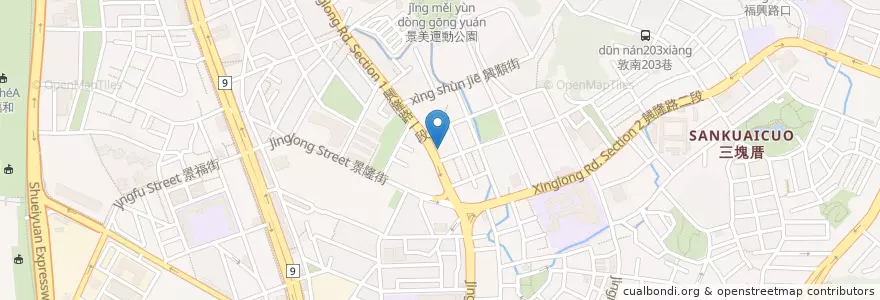 Mapa de ubicacion de 藍區藝術巴 en تايوان, تايبيه الجديدة, تايبيه, 文山區.