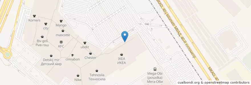 Mapa de ubicacion de Элекснет en Russia, Distretto Federale Centrale, Москва, Новомосковский Административный Округ, Поселение Сосенское.
