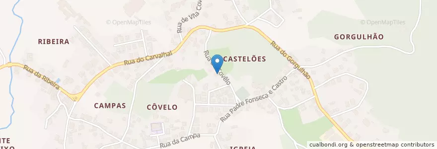 Mapa de ubicacion de Castelões en Portugal, Norte, Braga, Ave, Vila Nova De Famalicão, Castelões.