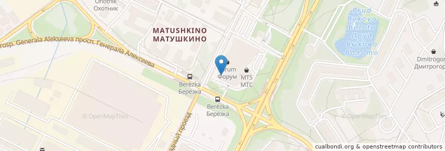 Mapa de ubicacion de KFC en Rusia, Distrito Federal Central, Óblast De Moscú, Москва, Зеленоградский Административный Округ, Район Матушкино.
