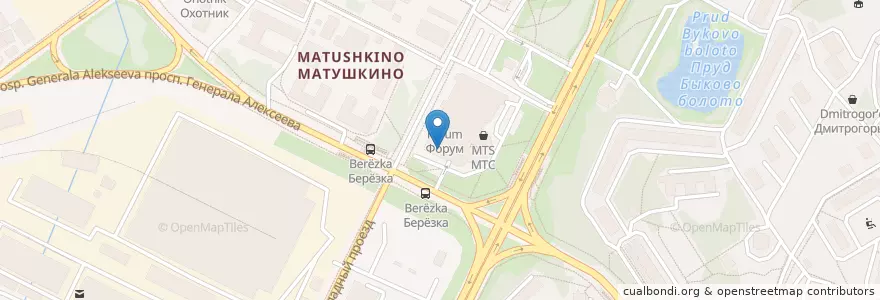 Mapa de ubicacion de Бургер Кинг en Rusland, Centraal Federaal District, Oblast Moskou, Moskou, Зеленоградский Административный Округ, Район Матушкино.
