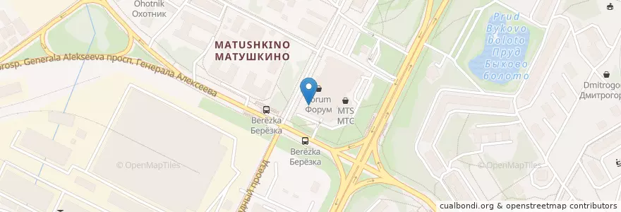 Mapa de ubicacion de Пицца Паоло en Rusland, Centraal Federaal District, Oblast Moskou, Moskou, Зеленоградский Административный Округ, Район Матушкино.
