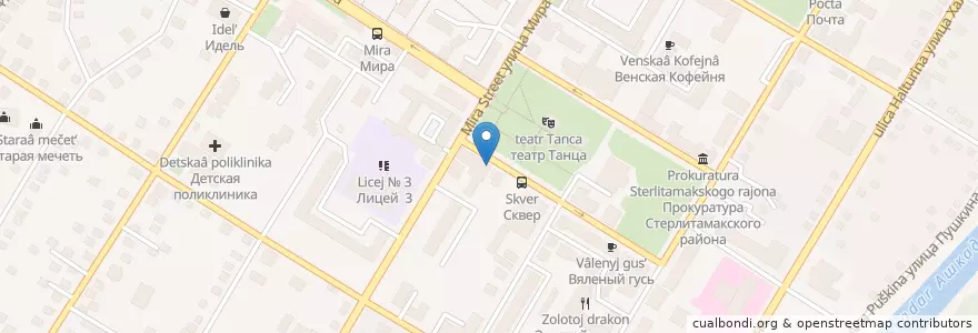 Mapa de ubicacion de Европа Плюс, FM 100.9 en Russie, District Fédéral De La Volga, Bachkirie, Городской Округ Стерлитамак.