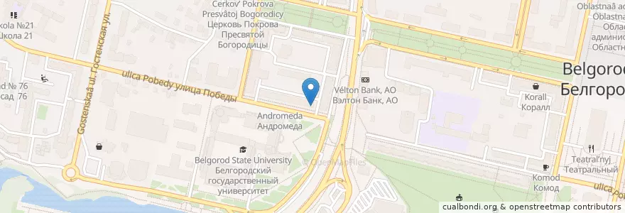 Mapa de ubicacion de Сбербанк en Rusia, Distrito Federal Central, Óblast De Bélgorod, Белгородский Район, Городской Округ Белгород.