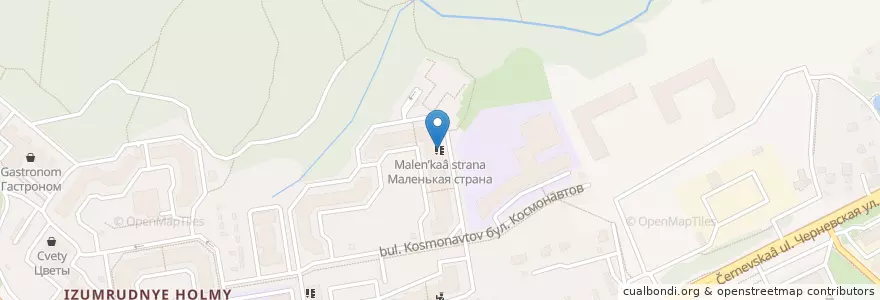 Mapa de ubicacion de Маленькая страна en Rusia, Distrito Federal Central, Óblast De Moscú, Городской Округ Красногорск.
