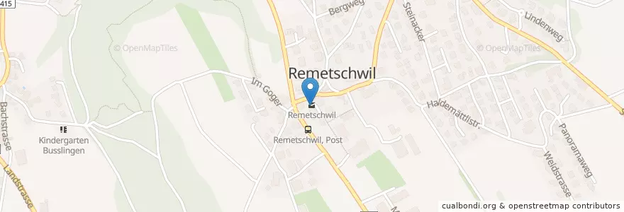 Mapa de ubicacion de Remetschwil en Svizzera, Argovia, Bezirk Baden, Remetschwil.