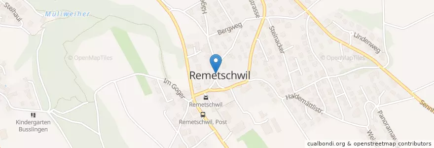 Mapa de ubicacion de Gemeindehaus Remetschwil en Schweiz, Aargau, Bezirk Baden, Remetschwil.