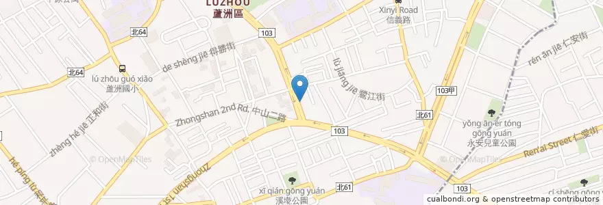 Mapa de ubicacion de 三民中山一路口 en تايوان, تايبيه الجديدة, 蘆洲區.