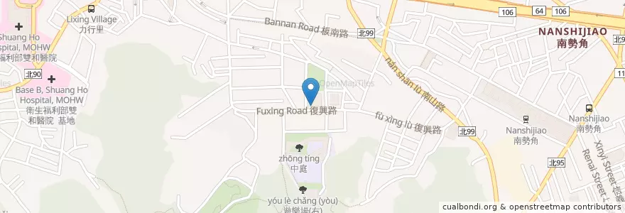 Mapa de ubicacion de 中和地政事務所 en Taiwan, 新北市, 中和區.