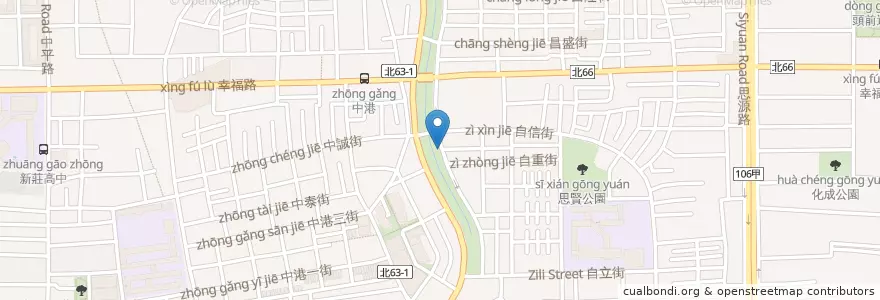 Mapa de ubicacion de 中華自治街口 en Taiwan, Neu-Taipeh, Xinzhuang.