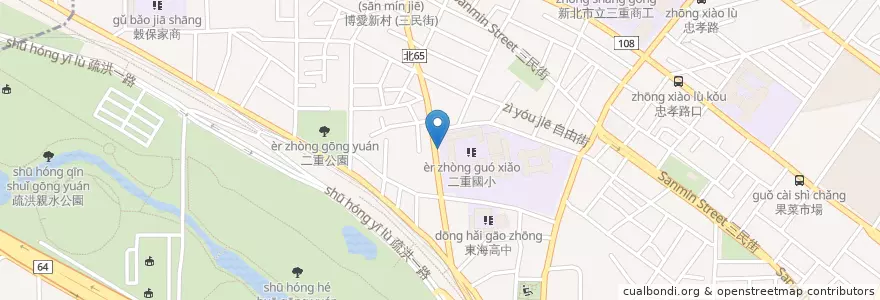 Mapa de ubicacion de 二重國小 en 台湾, 新北市.