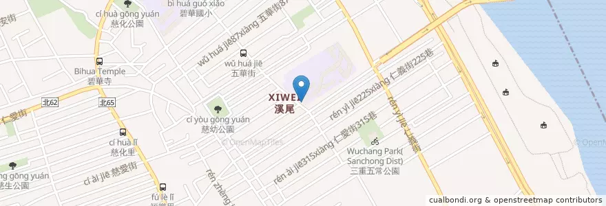 Mapa de ubicacion de 五福里(五華街) en 台湾, 新北市.