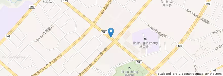 Mapa de ubicacion de 仁愛文化二路口 en Тайвань, Новый Тайбэй, 林口區.