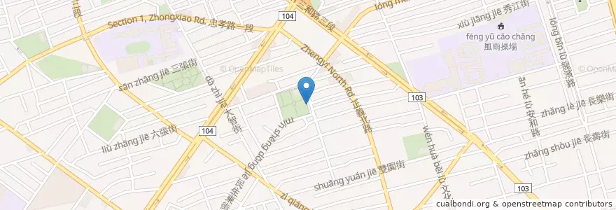 Mapa de ubicacion de 六張公園 en Tayvan, 新北市.