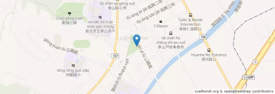 Mapa de ubicacion de 同興公園 en 台湾, 新北市, 泰山区.
