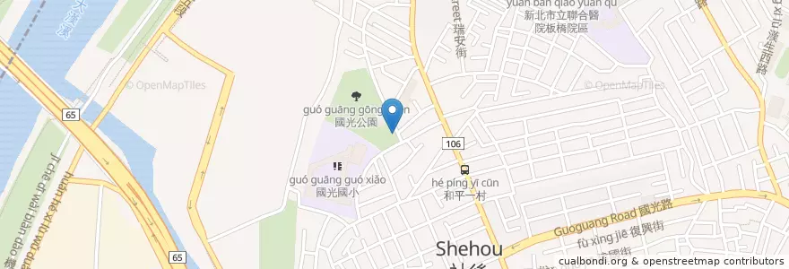 Mapa de ubicacion de 國光公園 en Тайвань, Новый Тайбэй, 板橋區.