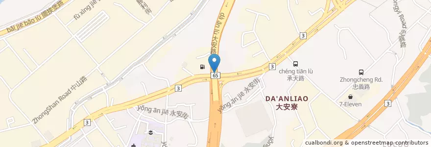 Mapa de ubicacion de Da'an & Zhongyang Intersection en Taiwan, New Taipei, Tucheng District.