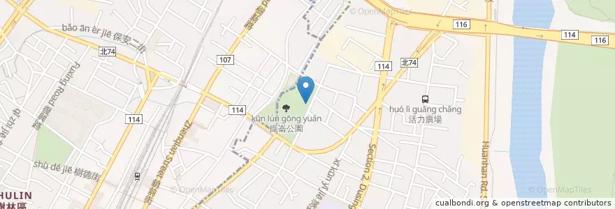 Mapa de ubicacion de 崑崙公園 en تایوان, 新北市, 樹林區.