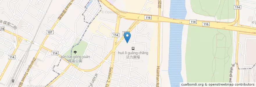 Mapa de ubicacion de 崑崙活力廣場 en Taiwán, Nuevo Taipéi, 板橋區.