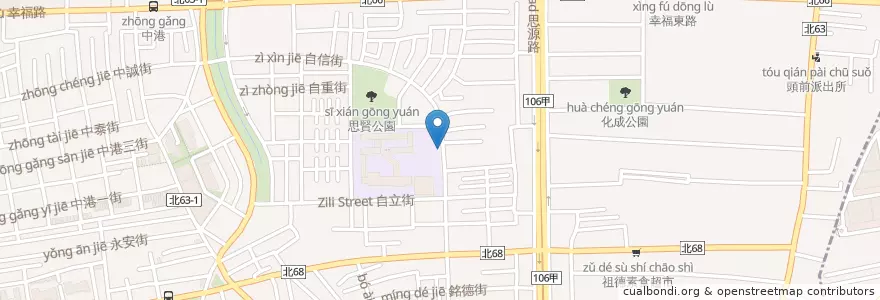Mapa de ubicacion de 思賢國小 en 타이완, 신베이 시, 신좡 구.