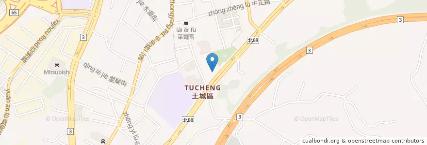 Mapa de ubicacion de 捷運土城站(2號出口) en تایوان, 新北市, 土城區.