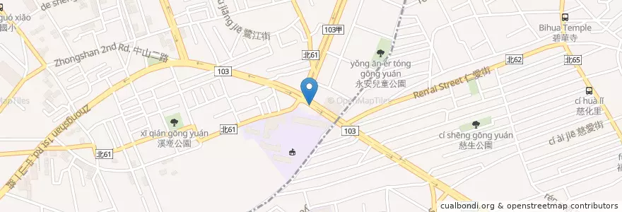 Mapa de ubicacion de 捷運徐匯中學站(1號出口) en تایوان, 新北市.