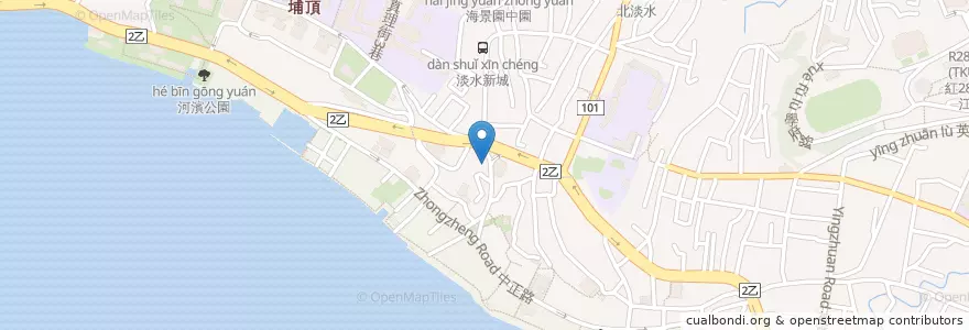 Mapa de ubicacion de Wenhua Motorcycle Parking Lot en Taiwan, New Taipei, Tamsui District.